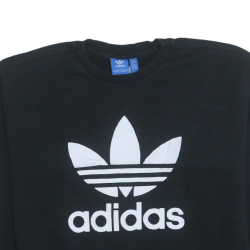 Adidas Women Black Size 8 Pullover Crew Neck Sweatshirt