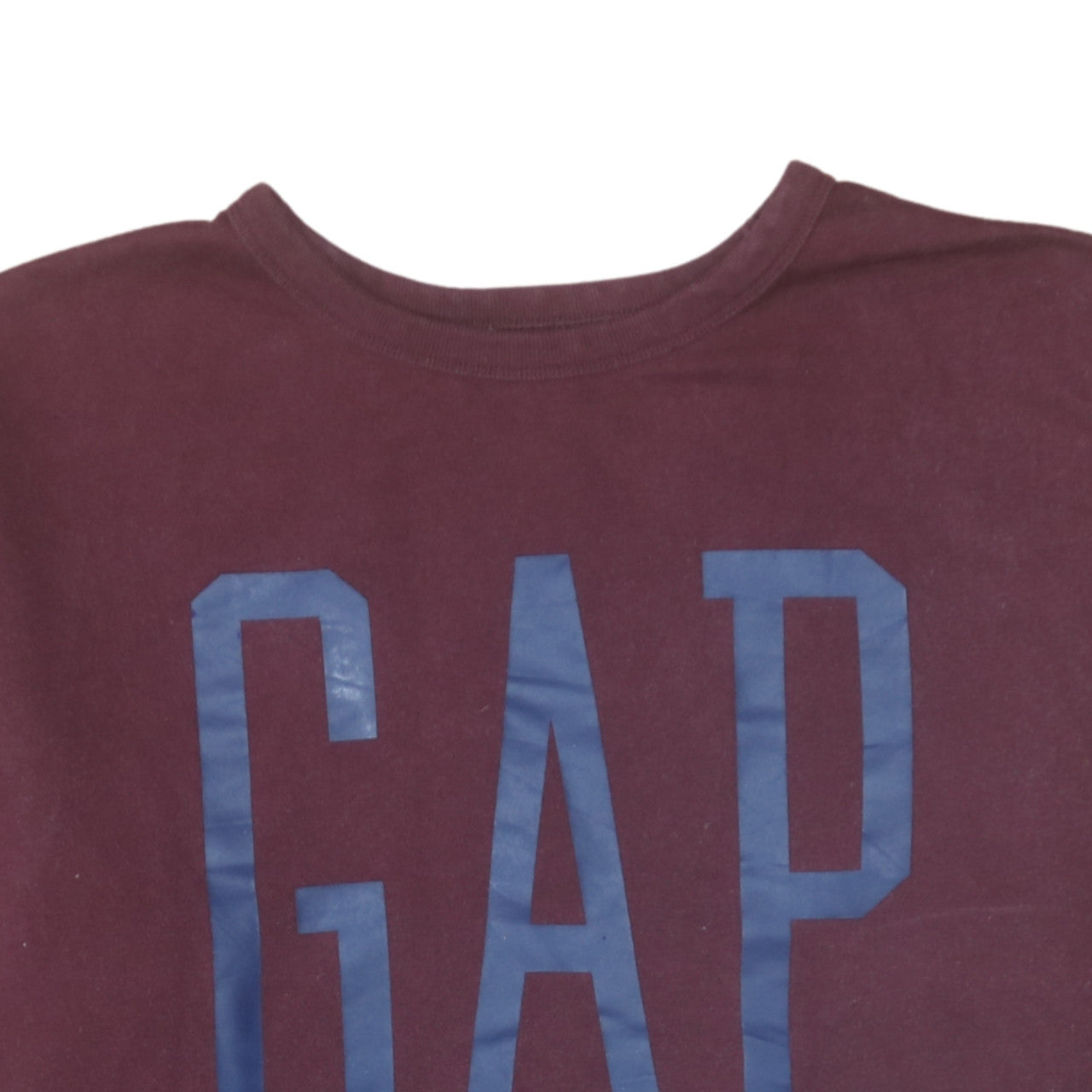 Gap Womens Burgundy Logo Pullover Sweatshirt XL Cotton Blend