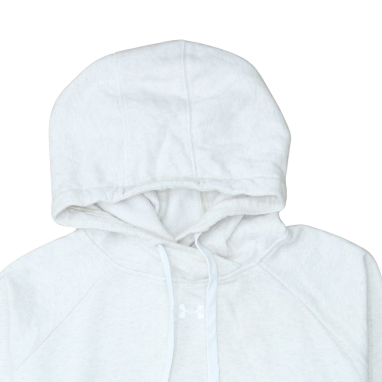 Under Armour Mens White L Pullover Hoodie Fleece Sweatshirt