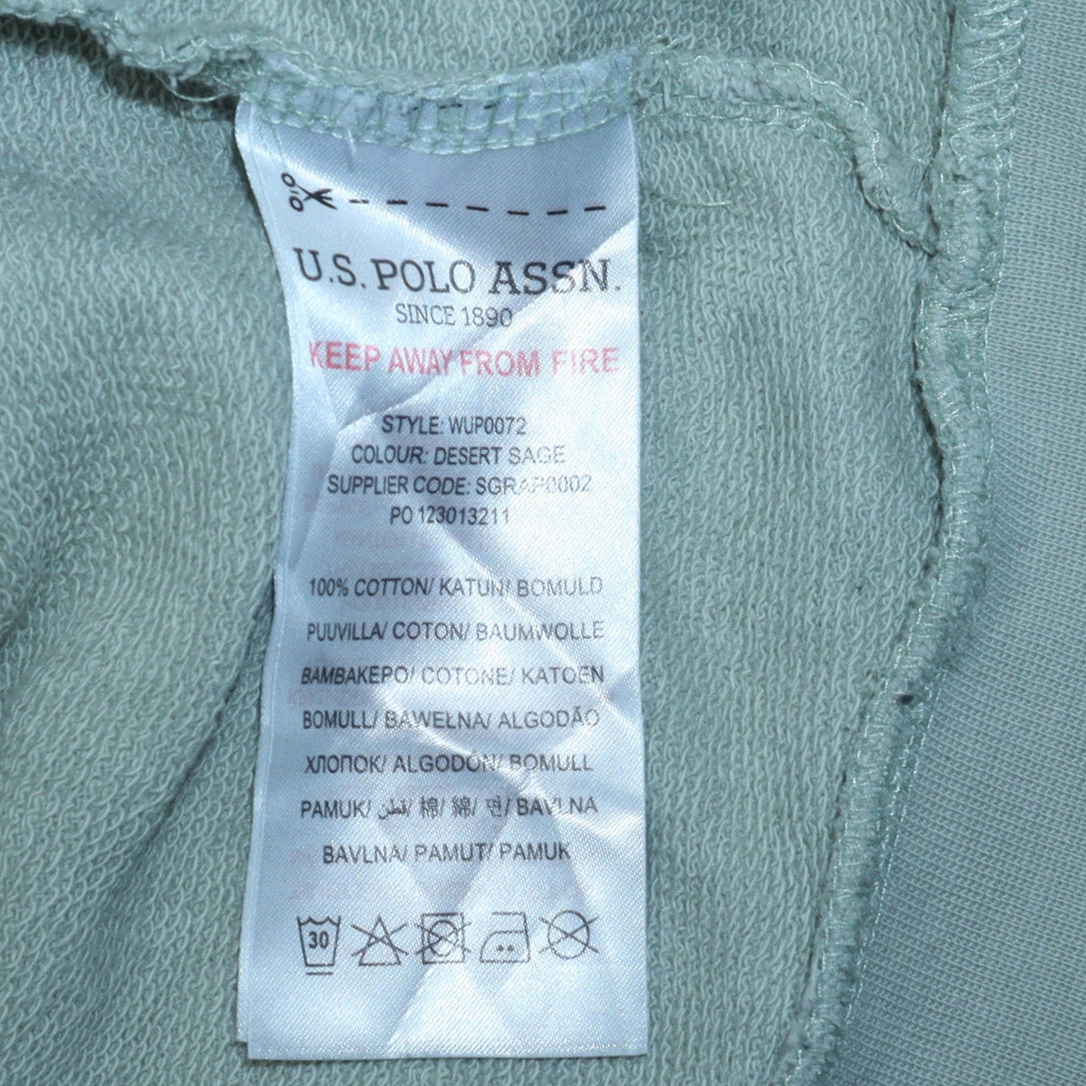 U.S. Polo Assn. Women Sage Full Zip Hoodie Size S Cotton Casual