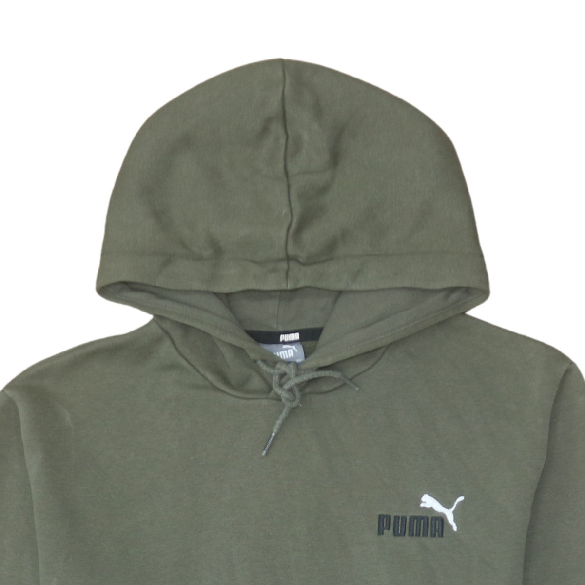 Puma Men’s Green Pullover Hoodie Size L Logo Fleece Sweatshirt