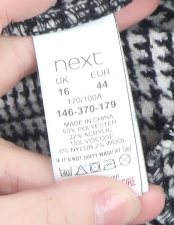 Next Womens Grey Check Button Up Shacket Size 16