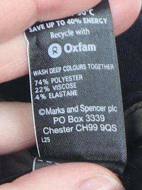Marks and Spencer Women's Black Size 8 Long Slim Stretch Work Trousers