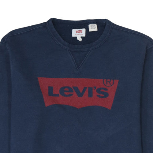 Levi's Men's Blue Logo Crew Neck Sweatshirt Size M Regular Fit