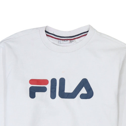Fila Womens White XS Crew Neck Pullover Sweatshirt
