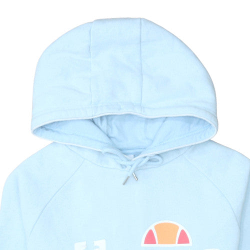 Ellesse Womens Light Blue XS Pullover Hoodie Cotton Blend Casual