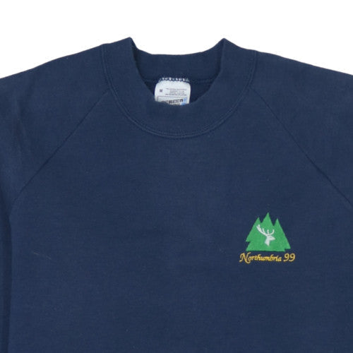 Fruit of the Loom Mens Blue Northumbria 99 Embroidered Pullover Sweatshirt M