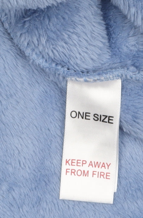 Disney Classics Stitch Blue Fleece Hooded Women's Winter Robe One Size