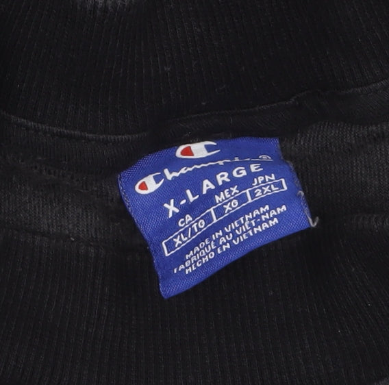 Champion Women’s Black XL Pullover Sweatshirt with Logo Tape Detail