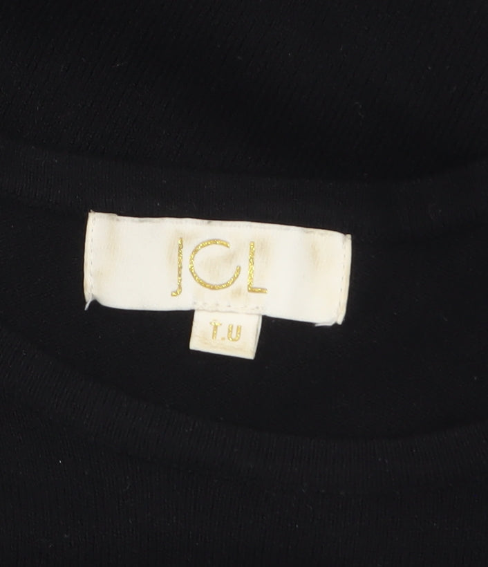 JCL Women’s Black Cold Shoulder Knit Pullover Jumper One Size