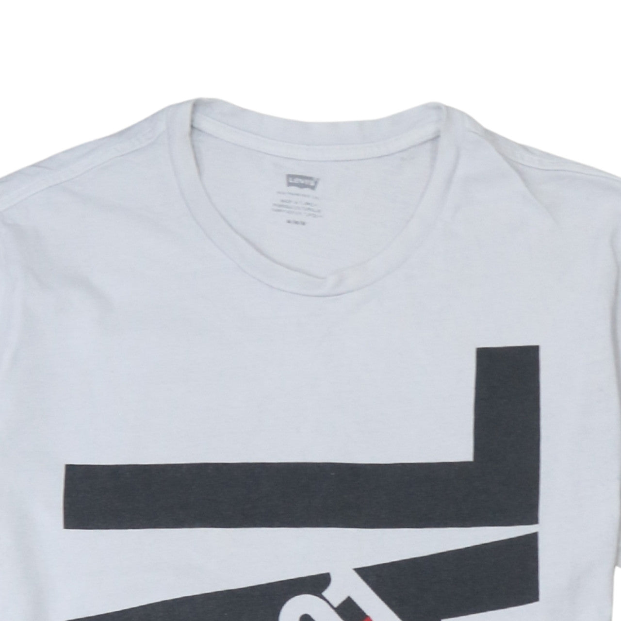 Levi's Men's White Graphic Print Crew Neck Cotton T-Shirt M