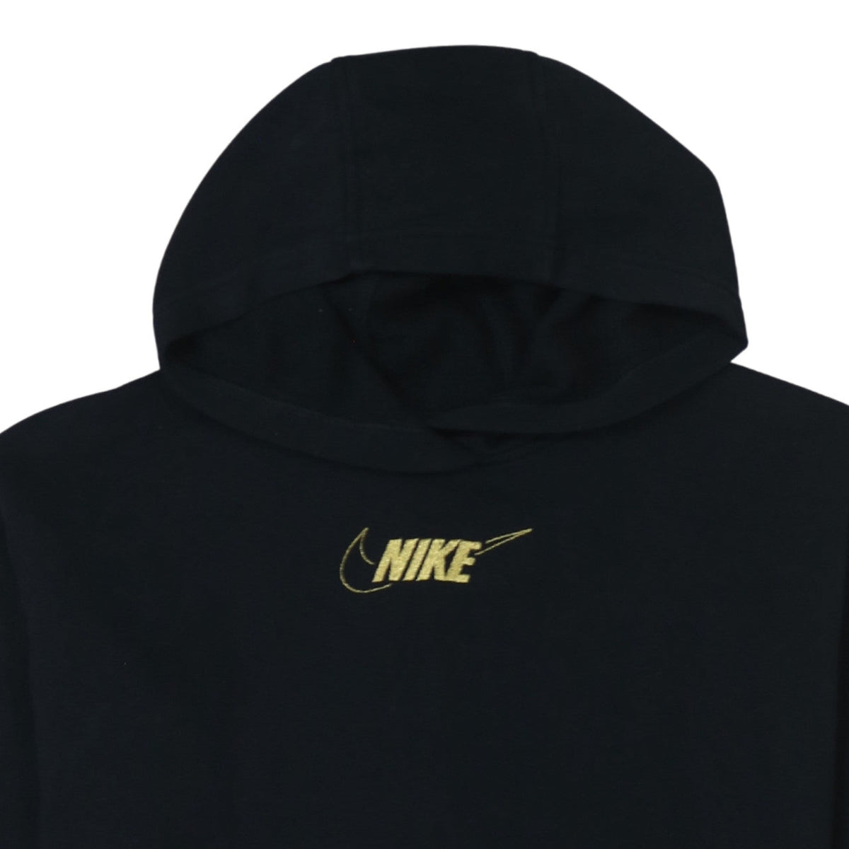 Nike Teens Black Pullover Hoodie M Gold Logo Fleece Sweatshirt