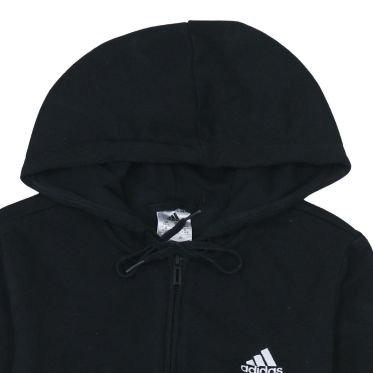 Adidas Women's Black Full Zip Hoodie Size Small UK 8-10 Cotton Blend