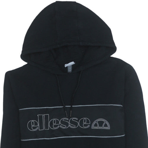 Ellesse Men's Black Pullover Hoodie L Logo Graphic Fleece Sweatshirt