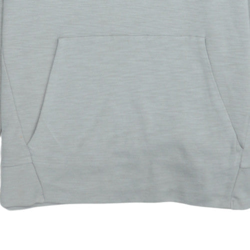 Nike Men's Grey M Pullover Hoodie with Logo Pocket