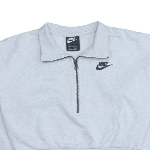 Nike Womens Grey 1/2 Zip Cropped Sweatshirt XS