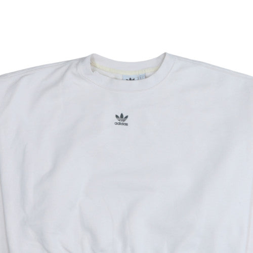 Adidas Womens White Crew Neck Pullover Sweatshirt Size 10