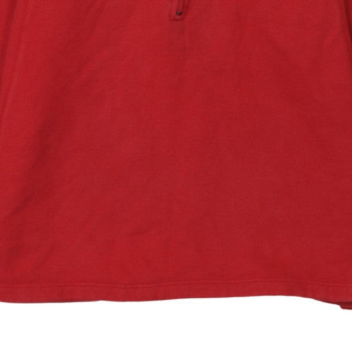 Nike Men's Red 1/4 Zip Fleece Sweatshirt Pullover Size L
