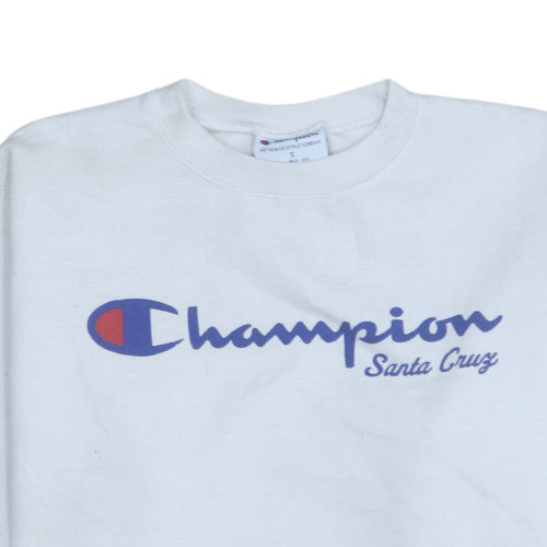Champion Men's White Santa Cruz Logo Pullover Sweatshirt Size S
