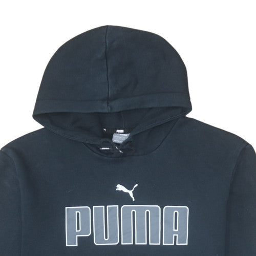 Puma Men's Black Pullover Hoodie Size L Graphic Fleece Sweatshirt