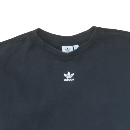 Adidas Womens Black Crew Neck Pullover Sweatshirt Size 8 Classic Logo
