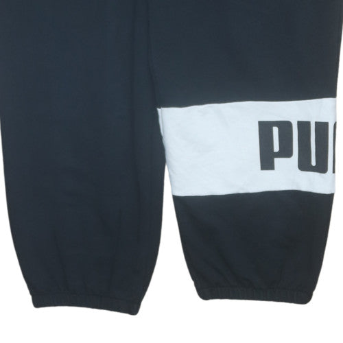 Puma Womens Black XL Jogger Trousers with Logo Cuffed Fit
