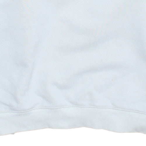 Adidas Womens White Pullover Sweatshirt Size 10 Cotton Blend Crew Neck