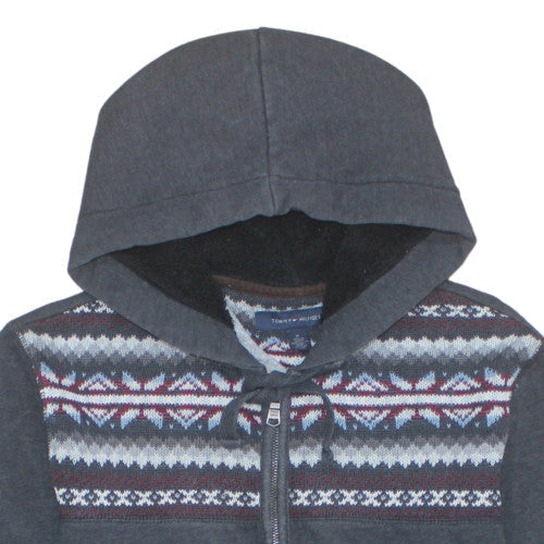 Tommy Hilfiger Men’s Grey Full Zip Fair Isle Hoodie Size M