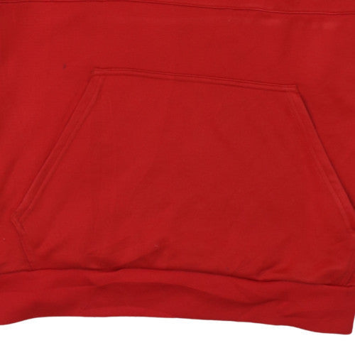 Adidas Mens Red Hoodie XL Pullover Hooded Sweatshirt with Logo Trim