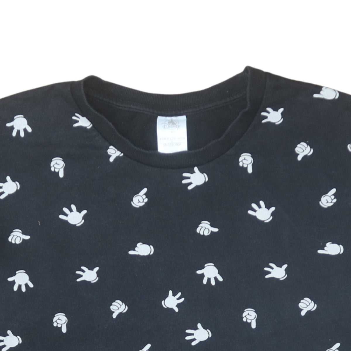 Disney Women Black Mickey Hands Crew Neck Sweatshirt Size 14