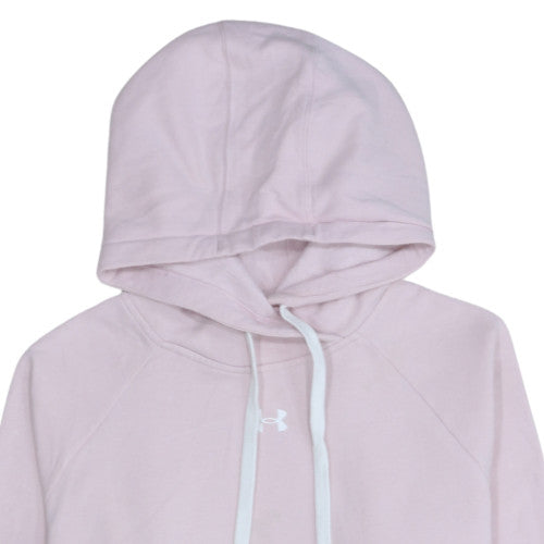 Under Armour Women’s Pink Pullover Hoodie Size L Loose Fit Cotton Blend