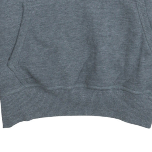 Superdry Mens Grey XS Pullover Hoodie with Yellow Logo