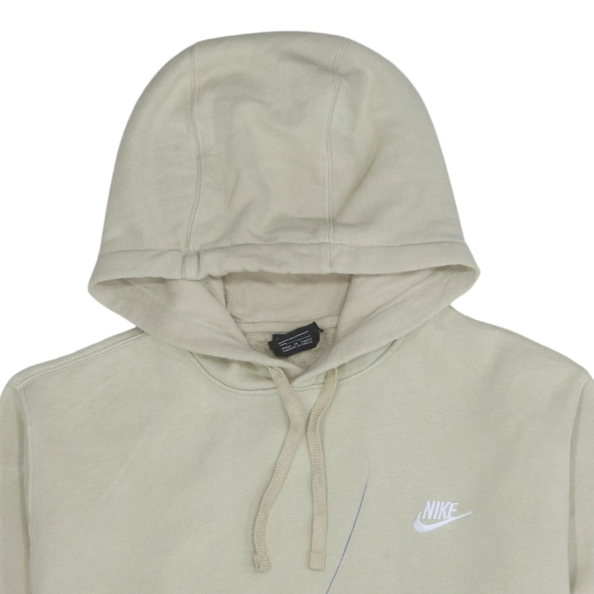 Nike Men Beige Pullover Hoodie M Fleece Sportswear Sweatshirt