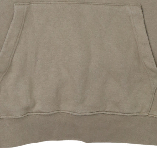 Nike Men Beige Pullover Hoodie M Fleece Logo Sweatshirt Regular Fit