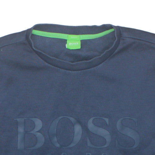 Hugo Boss Men's Blue Slim Fit Crew Neck Logo Sweatshirt Size M