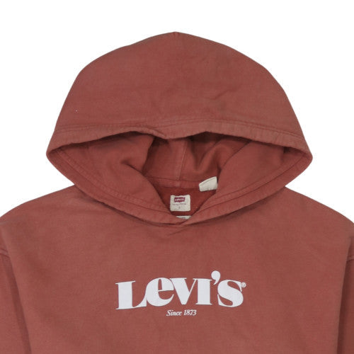 Levi's Men's Brown Relaxed Pullover Hoodie L Logo Graphic Fleece