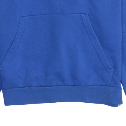 Adidas Men's Blue Pullover Hoodie Size M Logo Fleece Sweatshirt
