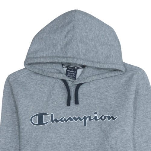 Champion Men's Grey Pullover Hoodie Medium Logo Fleece Sweatshirt