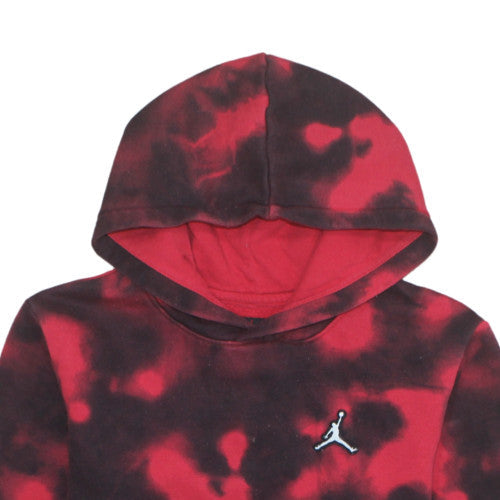 Jordan Boys Red Tie-Dye Pullover Hoodie 14-15 Years Fleece Logo Sweatshirt