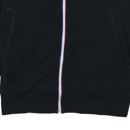 Le Coq Sportif Men's Black & White Small Track Jacket - Cotton Blend Zip-Up