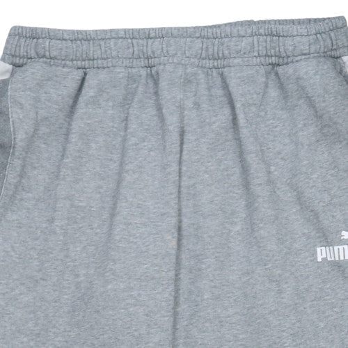 Puma Mens Grey XL Sweatpants Joggers with Logo Cuffed Hem