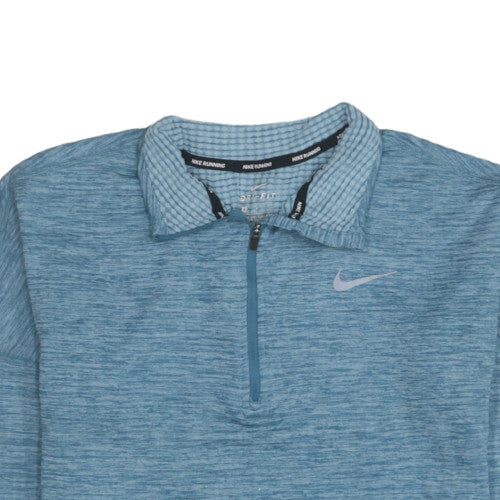 Nike Women Blue 1/4 Zip Dri-Fit Pullover Sweatshirt S