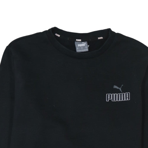 Puma Mens Black Crew Neck Pullover Sweatshirt L Cotton Blend