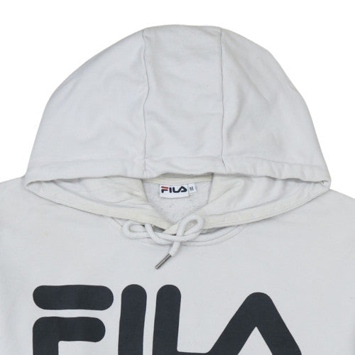 Fila Men's Black & White Logo Pullover Hoodie Size M
