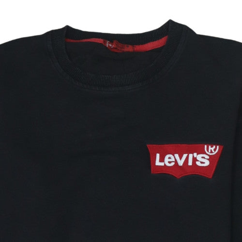 Levi's Men's Black Medium Crew Neck Pullover Sweatshirt
