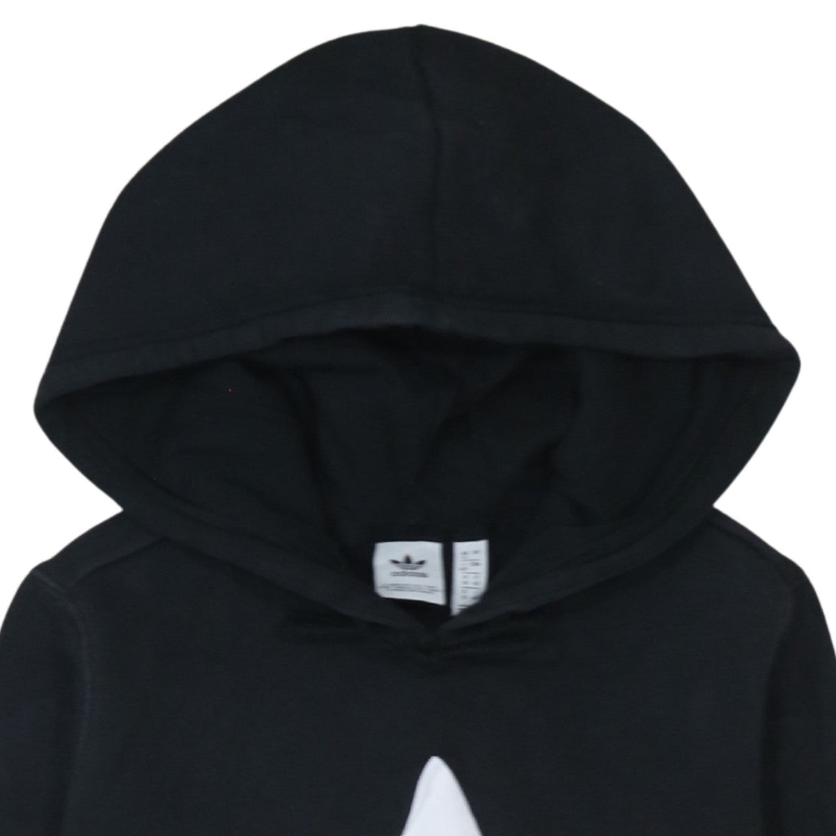 Adidas Womens Black Hooded Pullover Sweatshirt Size 12 Logo Print
