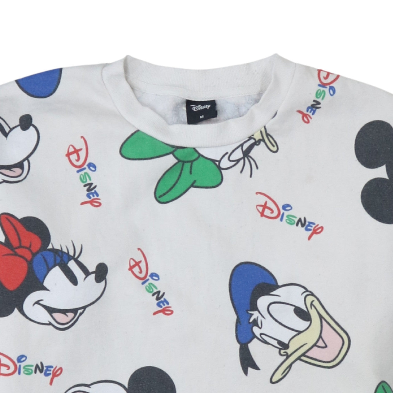 Disney Women White Multicoloured Pullover Sweatshirt Size 12-14 M