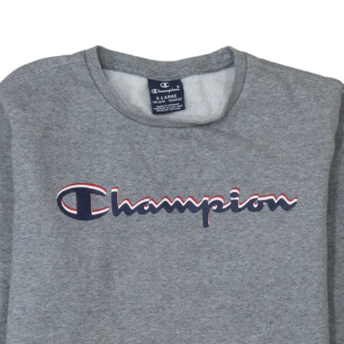 Champion Boys Grey Pullover Crew Neck Sweatshirt 13-14 Years Fleece Logo