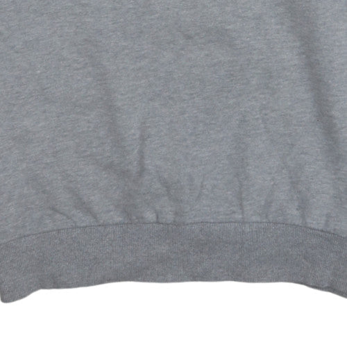 Ellesse Womens Grey 1/4 Zip Logo Sweatshirt UK 16 Hoodie Style