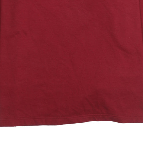 Adidas Mens Red Crew Neck Pullover Sweatshirt Size M